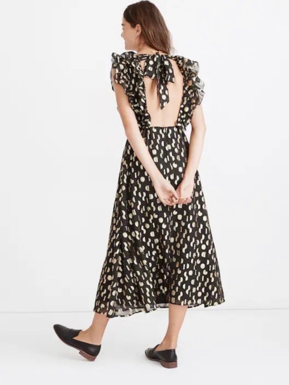 Madewell Clipdot metallic party dress NWT